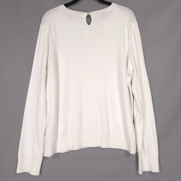 Brooks Brothers Red Fleece Women's Knit Sweater Ivory Embroidered Floral Size XL - Picture 2 of 9